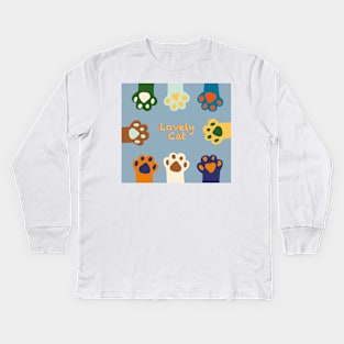 cat feet Kids Long Sleeve T-Shirt